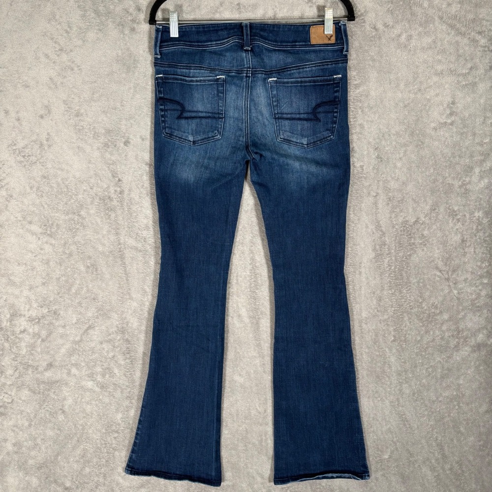 American Eagle Kick Boot Super Stretch Dark Wash Jeans Womens 8 Long - Picture 2 of 12
